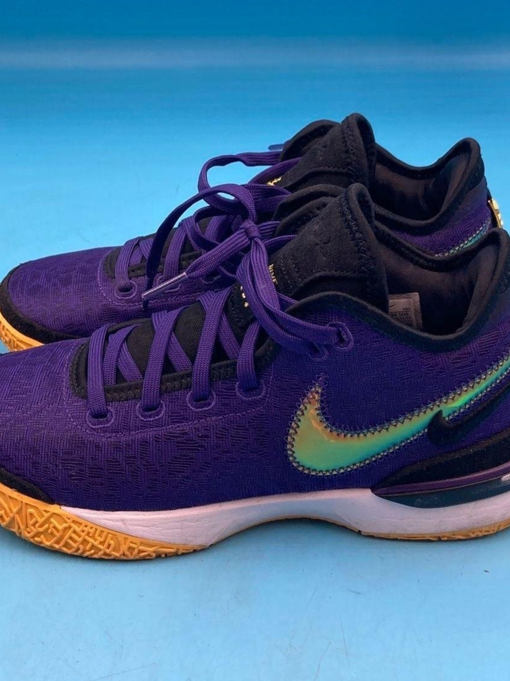 Nike Purple Basketball Sneakers with Iridescent Swoosh